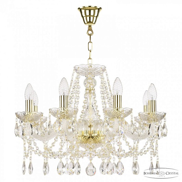 Подвесная люстра Bohemia Ivele Crystal 107 золото арт. 107/8/200 G