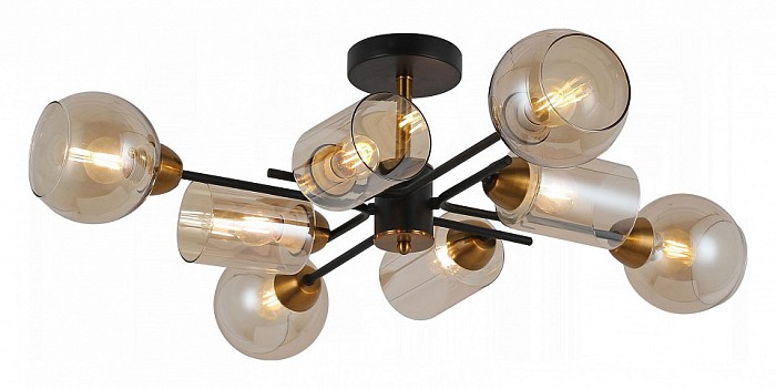 Люстра на штанге ILLUMICO  золото арт. IL8243-8COU-79 BK GD