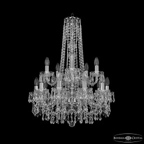 Подвесная люстра Bohemia Ivele Crystal 1403 никель арт. 1403/10+5/195/h-77/2d Ni