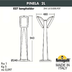 Наземный светильник Fumagalli Germana белый арт. 2N1.613.020.WYF1R