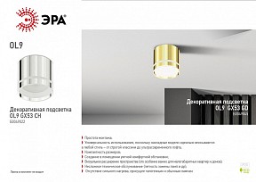 Накладной светильник Эра  золото арт. OL9 GX53 GD