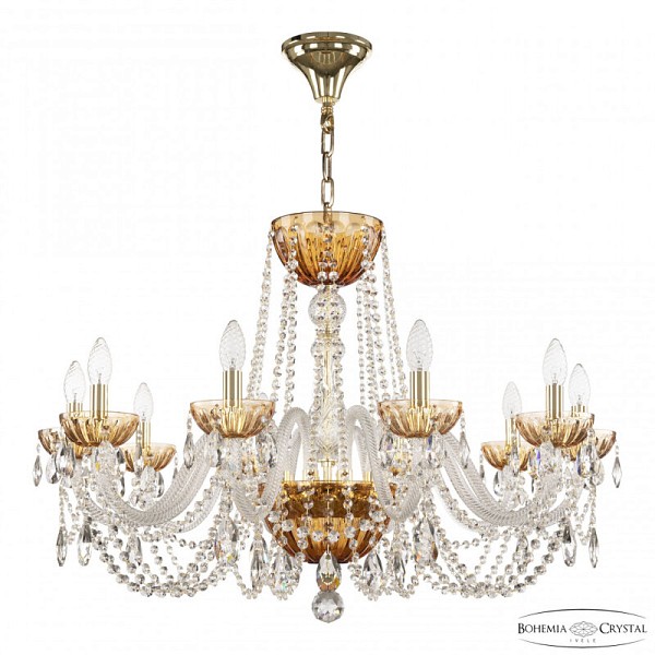 Подвесная люстра Bohemia Ivele Crystal 5402 золото арт. 5402/10/300 G Amber/M-1H