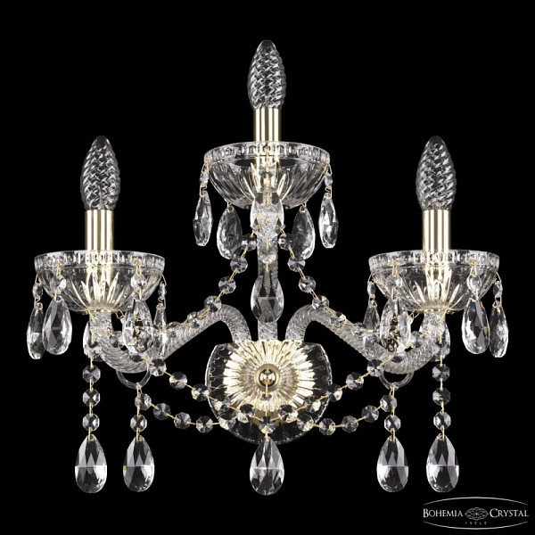 Бра Bohemia Ivele Crystal 5413 золото арт. 5413B/2+1/165 G Clear/M-1G