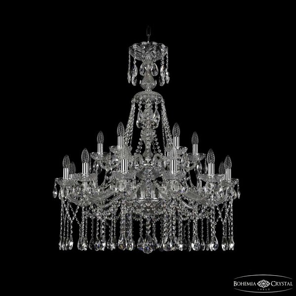 Подвесная люстра Bohemia Ivele Crystal 1413 никель арт. 1413/12+6/300/XL-96/2d Ni