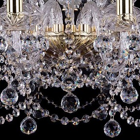 Подвесная люстра Bohemia Ivele Crystal 1411 золото арт. 1411/10+5/240/G/Balls