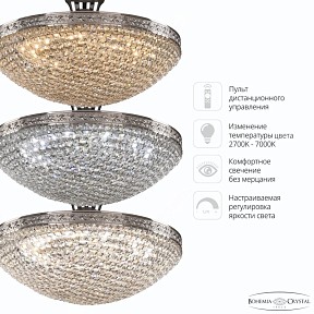 Потолочная люстра Bohemia Ivele Crystal 1932 никель арт. 19321/45IV/LED-DIM Ni