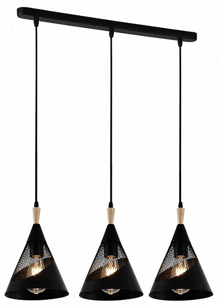Подвесной светильник Reluce 03250-1 черный арт. 03250-3.9-03 BK+WOOD