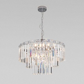 Подвесная люстра Eurosvet Elegante серый арт. 10130/8 хром/прозрачный хрусталь Strotskis