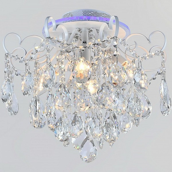 Люстра на штанге Reluce  белый арт. 04024-0.3-04 WH+SILVER PN+RGB