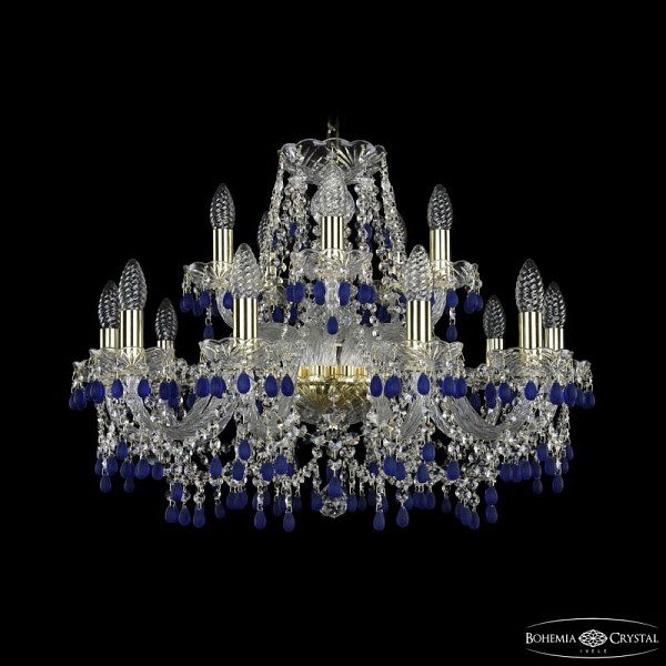 Подвесная люстра Bohemia Ivele Crystal 1410 золото арт. 1410/10+5/240 G V3001