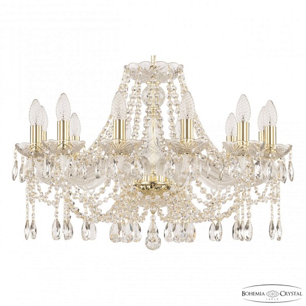 Подвесная люстра Bohemia Ivele Crystal 107 золото арт. 107/12/240 G