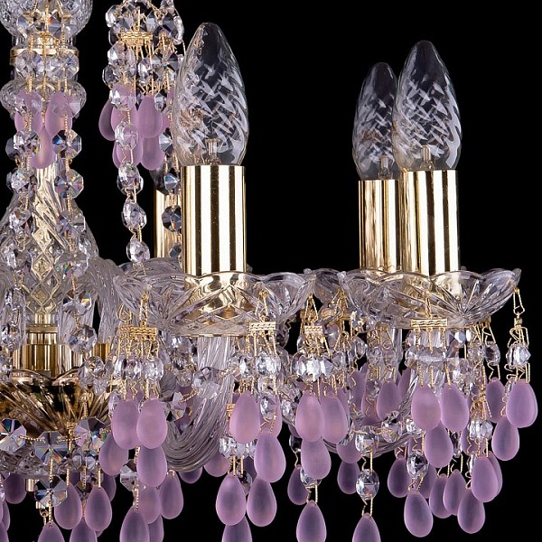 Подвесная люстра Bohemia Ivele Crystal 1410 золото арт. 1410/8/160/G/V7010