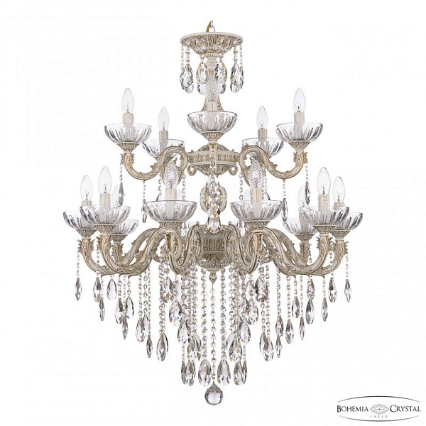 Подвесная люстра Bohemia Ivele Crystal AL7901 белый арт. AL79101/10+5/250/2D B WMG P Clear/M-1H