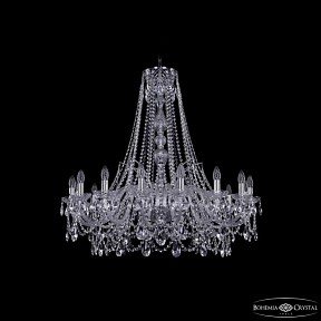 Подвесная люстра Bohemia Ivele Crystal 1411 никель арт. 1411/16/360/h-95 Ni