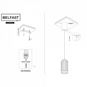 Подвесной светильник Belfast PINERIDGE латунь арт. FS-380-D1 BR
