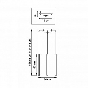 Подвесная люстра Lightstar Tubo золото арт. L3T747343