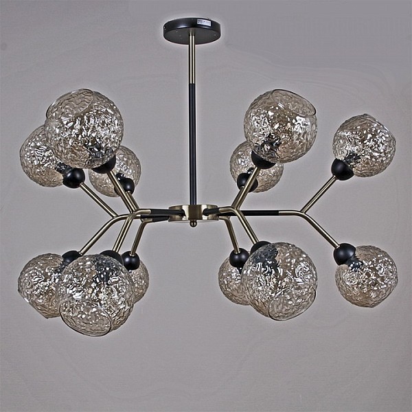 Люстра на штанге ILLUMICO  бронза арт. IL0268-12PSQ-79 BK AB