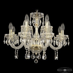 Подвесная люстра Bohemia Ivele Crystal 5417 золото арт. 5417/8+4/195 G Clear/M-1G