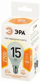 Лампа светодиодная Эра Стандарт  арт. LED P45-15W-827-E14