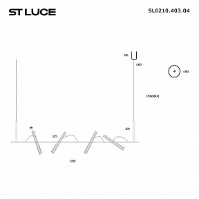 Подвесной светильник ST-Luce LILT черный арт. SL6210.403.04