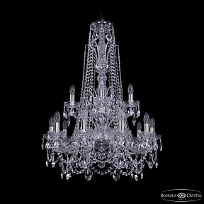 Подвесная люстра Bohemia Ivele Crystal 1411 никель арт. 1411/10+5/240/XL-94/2d Ni