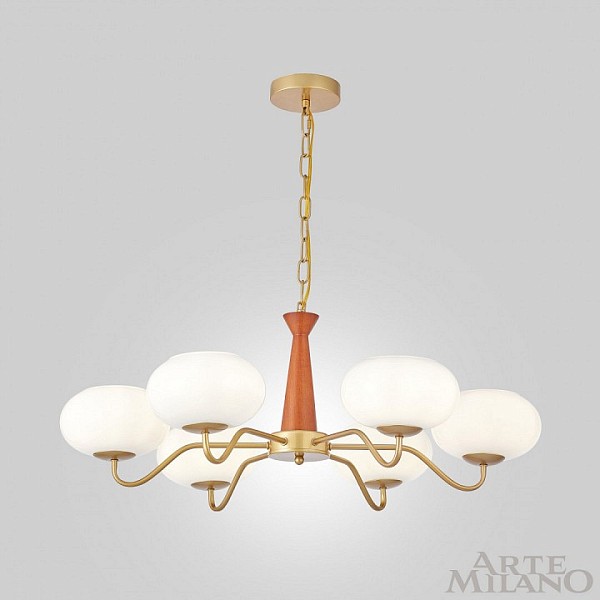 Подвесная люстра Arte Milano AM-Napoli дерево арт. 310166/D780/6 BS/WD