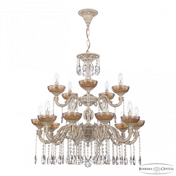 Подвесная люстра Bohemia Ivele Crystal AL7901 белый арт. AL79101/10+5/250/2D A WMG P Shampan/M-1G