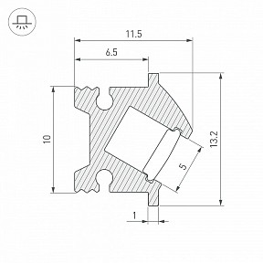 Профиль Arlight SL-BEVEL черный арт. 043749