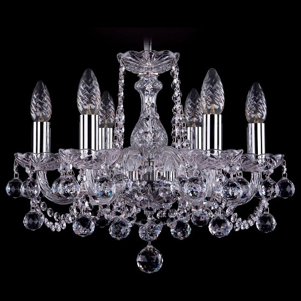 Подвесная люстра Bohemia Ivele Crystal 1402 никель арт. 1402/6/141/Ni/Balls