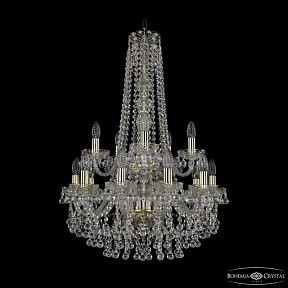 Подвесная люстра Bohemia Ivele Crystal 1409 золото арт. 1409/10+5/195/h-83/2d G