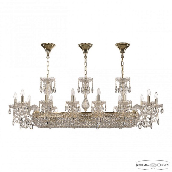 Подвесная люстра Bohemia Ivele Crystal 1453 золото арт. 1453/14/195/1000 G