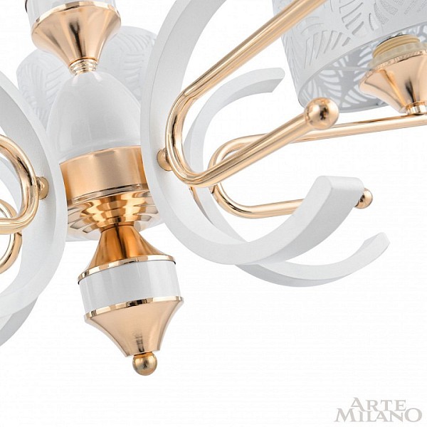 Подвесная люстра Arte Milano Florentia-2097 белый арт. 302097/6 Wh/Gd