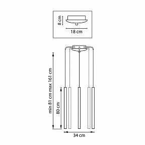 Подвесная люстра Lightstar Tubo черный арт. L5T747447