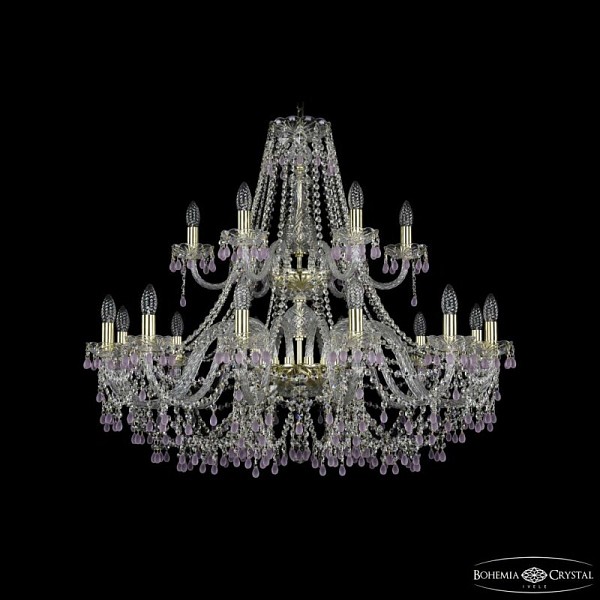Подвесная люстра Bohemia Ivele Crystal 1410 золото арт. 1410/12+6/360/2d G V7010