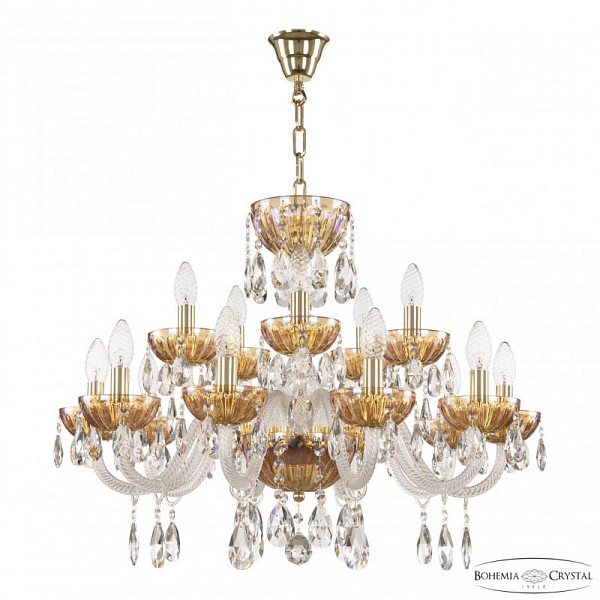 Подвесная люстра Bohemia Ivele Crystal 5417 золото арт. 5417/10+5/240 G Shampan/M-1H