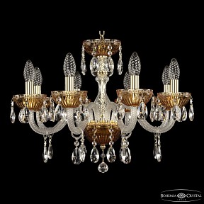 Подвесная люстра Bohemia Ivele Crystal 5417 золото арт. 5417/8/195 G Amber/M-1G