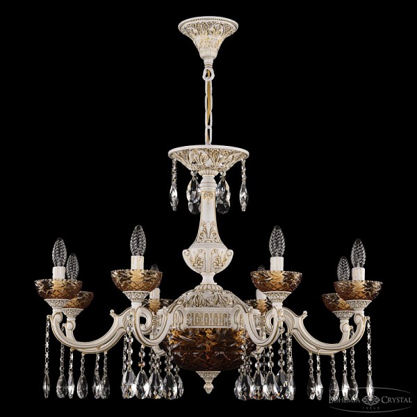 Подвесная люстра Bohemia Ivele Crystal AL7801 белый арт. AL78101P/8/250 A WMG P Amber/M-1F