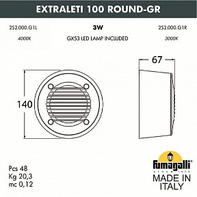 Встраиваемый светильник Fumagalli Extraleti черный арт. 2S2.000.000.AYG1L