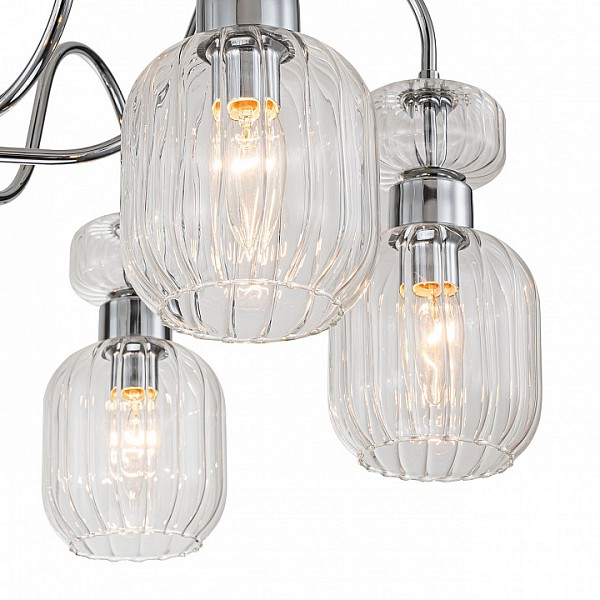 Люстра на штанге Escada Gloss серый арт. 1141/6PL Chrome/Clear