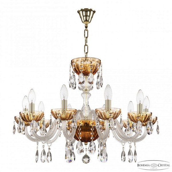 Подвесная люстра Bohemia Ivele Crystal 5417 золото арт. 5417/10/240 G Amber/M-1H