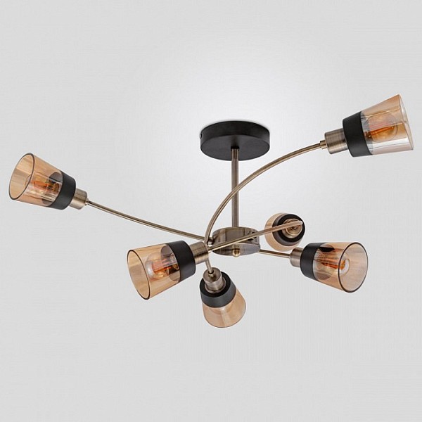 Люстра на штанге Imex MD.4045 черный арт. MD.4045-6-S AB+BK