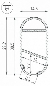 Профиль Arlight WARDROBE металл арт. 054942