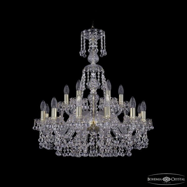 Подвесная люстра Bohemia Ivele Crystal 1409 золото арт. 1409/12+6/240/XL-76 G