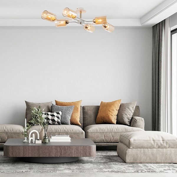 Люстра на штанге Escada Vertigo белый арт. 1131/6P White/Gold