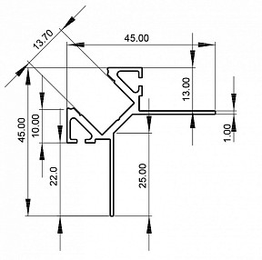 Профиль Deko-Light EV-02-12 металл арт. 975381
