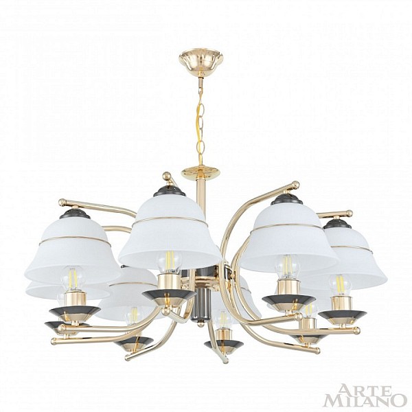 Подвесная люстра Arte Milano Florentia-1240 золото арт. 301240/8 Bk/Gd
