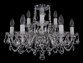 Подвесная люстра Bohemia Ivele Crystal 1402 серый арт. 1402/6_3/195/Ni/Leafs