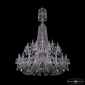 Подвесная люстра Bohemia Ivele Crystal 1402 никель арт. 1402/20+10+5/400/XL-160/2d Ni