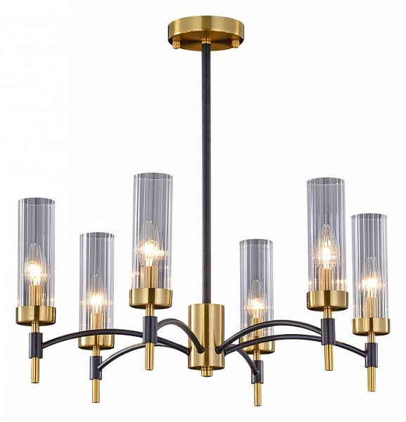 Люстра на штанге ILLUMICO BRASS TUBO бронза арт. IL5177-6PLS-29 BRASS TUBO