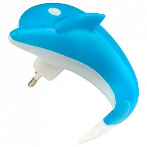 Ночник Uniel DTL-301 белый арт. DTL-301-Дельфин/Blue/4LED/0,5W